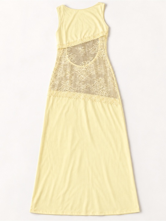 Peppermayo Dresses & Skirts - Peppermayo Pale Yellow Lace-Back Swim Coverup Dress